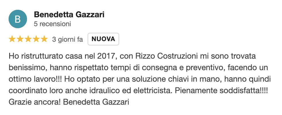 Rizzo Costruzioni Recensioni